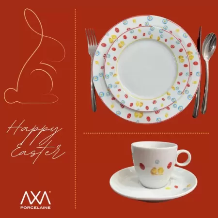 EASTER cappuccino cup and saucer set of 6