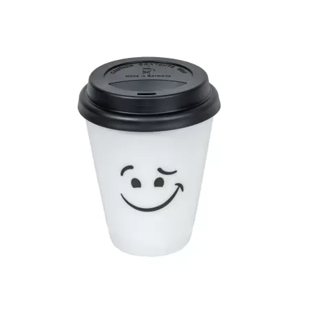 Coffee to go mug with black silicone SMILE 2 pcs