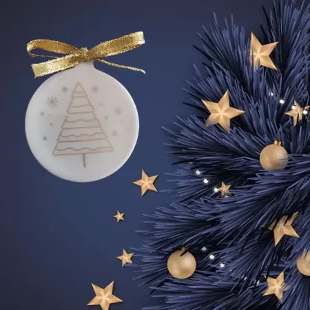 Set 4 ornamente glob GOLD SNOW