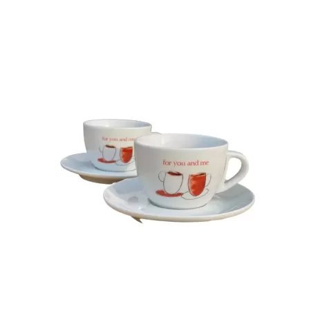 FOR YOU AND ME set of 2 cups and saucers