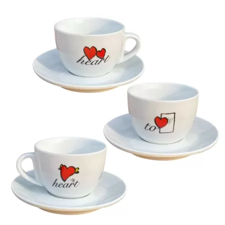 HEART TO HEART coffee cup and saucer (6 pcs)