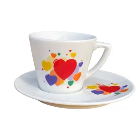 HEARTS Cappuccino cup and saucer (set of 6)
