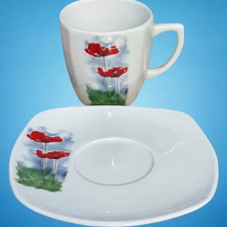 POPPY Cappuccino cup and saucer (6 pcs)