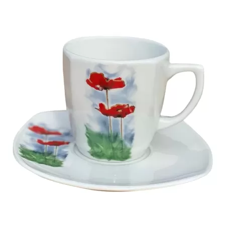 POPPY Cappuccino cup and saucer (6 pcs)