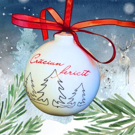 Set 6 globuri CRACIUN ALB