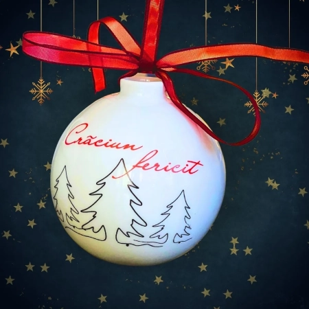 Set 6 globuri CRACIUN ALB