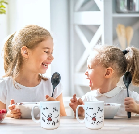 I LOVE YOU THIS MUCH decorated tea mug for girls