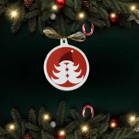 Set 4 globuri roșii de Crăciun HO HO HO